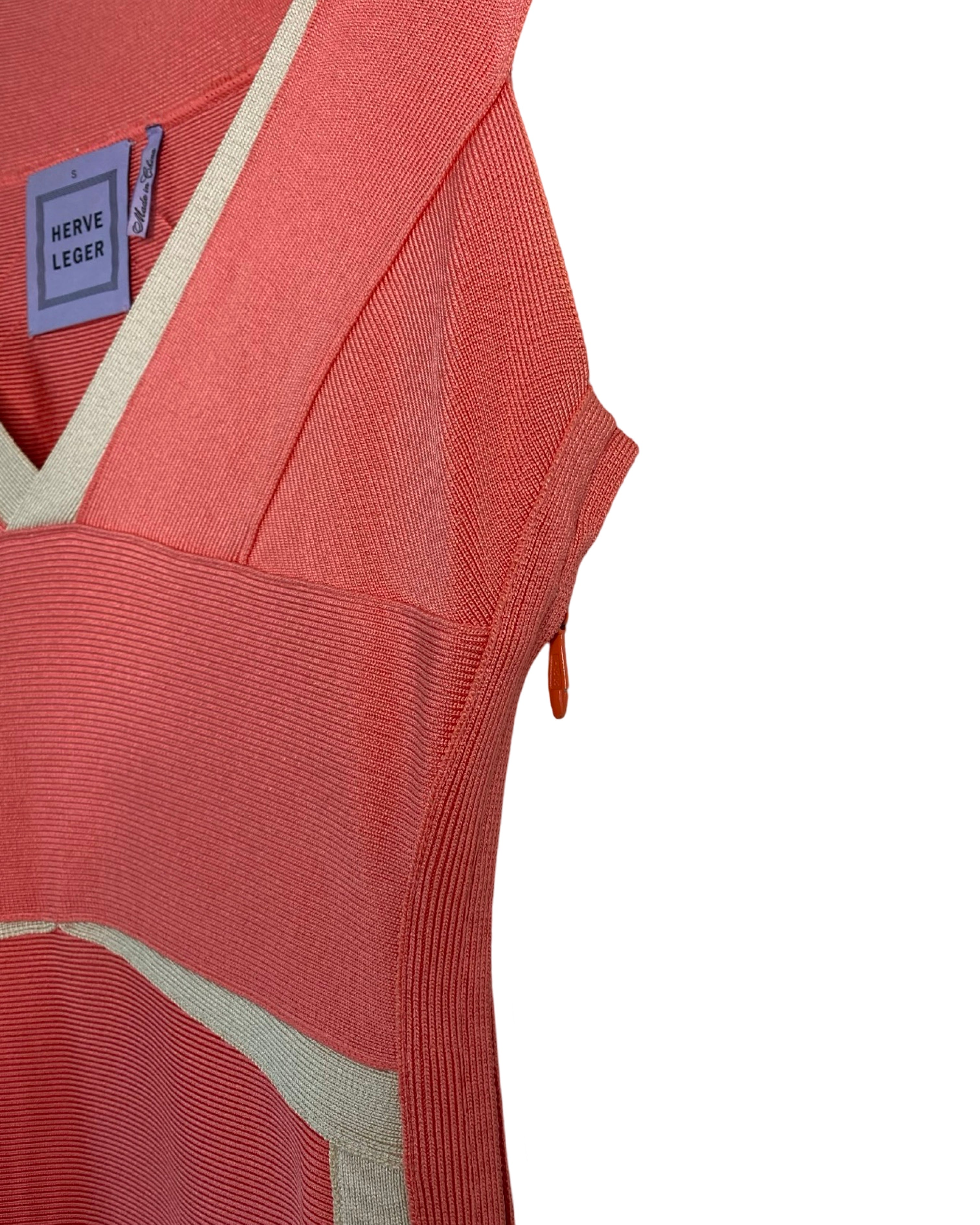 herve leger pink and orange dress Citrus Flamingo Dress by Herv Lger